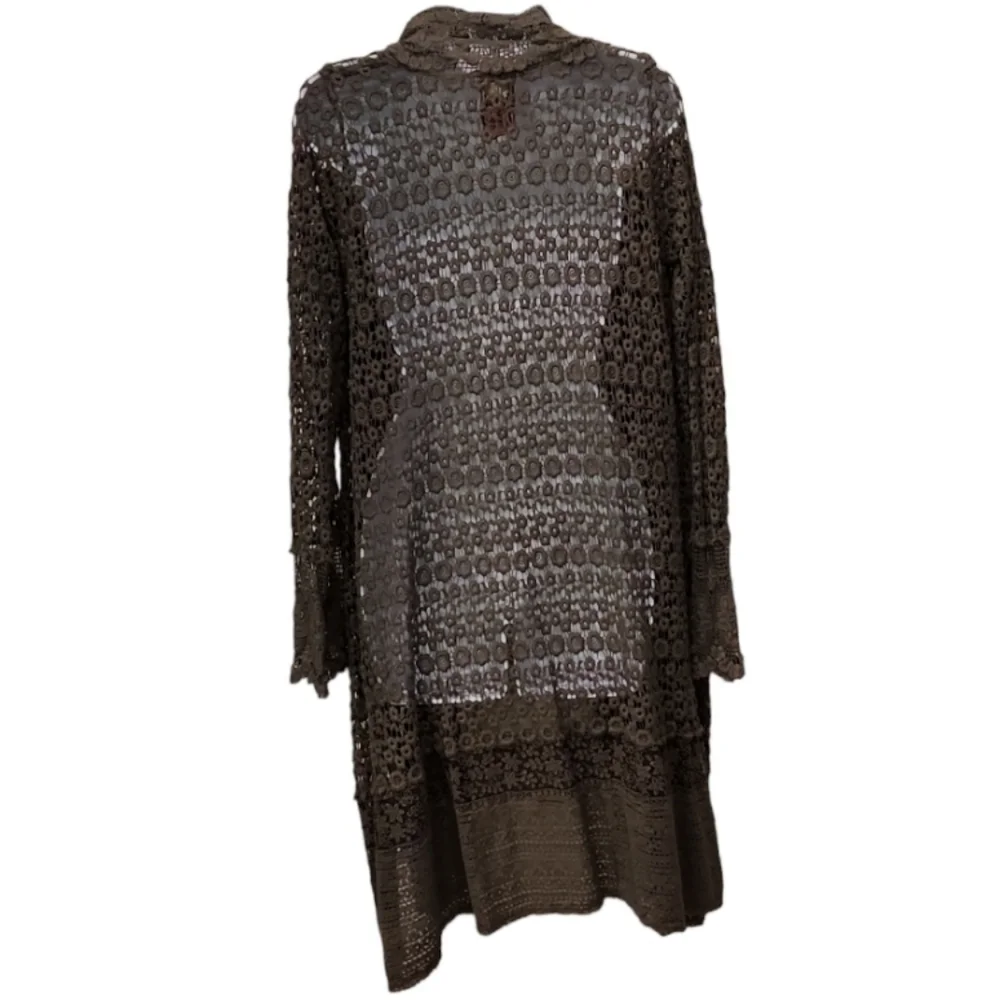 Johnny Was Crochet Floral Cardigan Duster